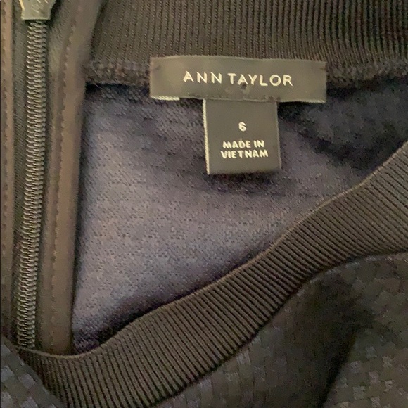 Ann Taylor navy blue textured fit & flare dress - Picture 8 of 8